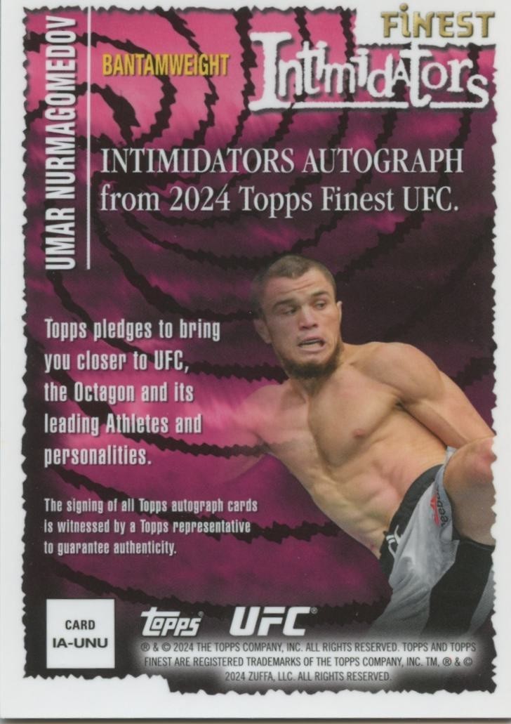 Umar Nurmagomedov 2024 Topps Finest GOLD Auto Autograph UFC MMA 33/39