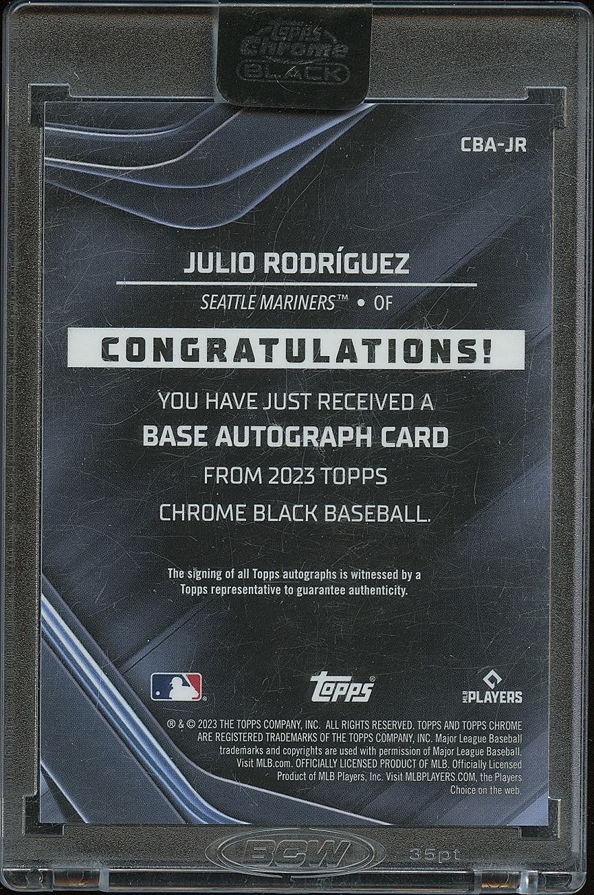 Julio Rodriguez 2023 Topps Chrome Black Auto Autograph Seattle Mariners 60/99