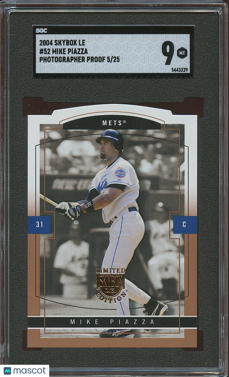 Mike Piazza 2004 Skybox LE Photographer Proof New York Mets 5/25 SGC 9