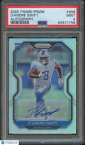 D'Andre Swift 2020 Prizm Silver Auto Autograph RC Rookie Detroit Lions PSA 9