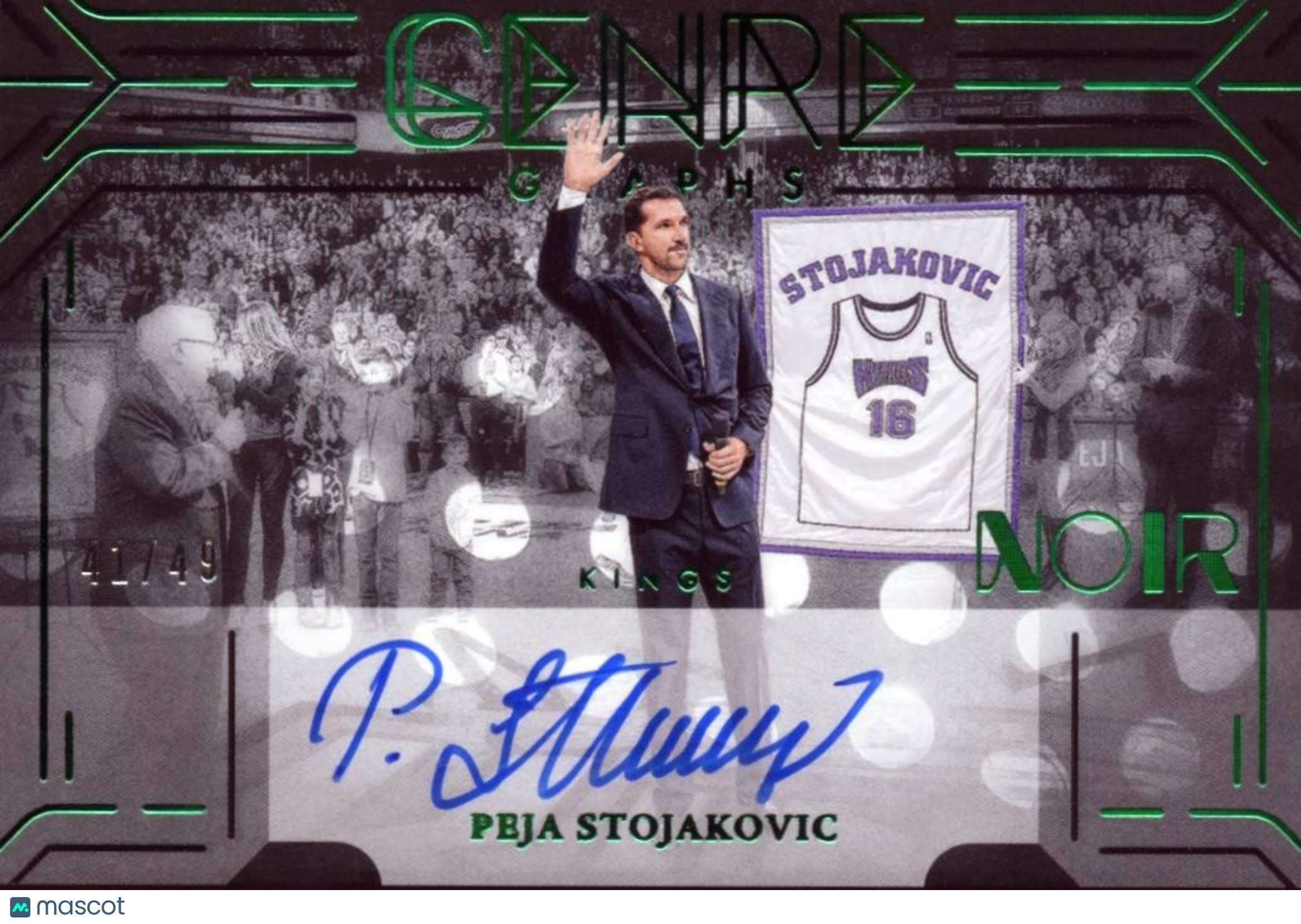 Peja Stojakovic 2024-25 NOIR GENRE Auto Autograph Sacramento Kings 41/49