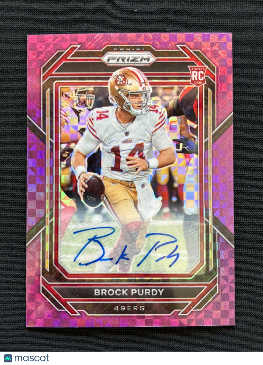 Brock Purdy 2022 Prizm Auto Autograph Purple Power Prizm RC 49ers 28/49 READ