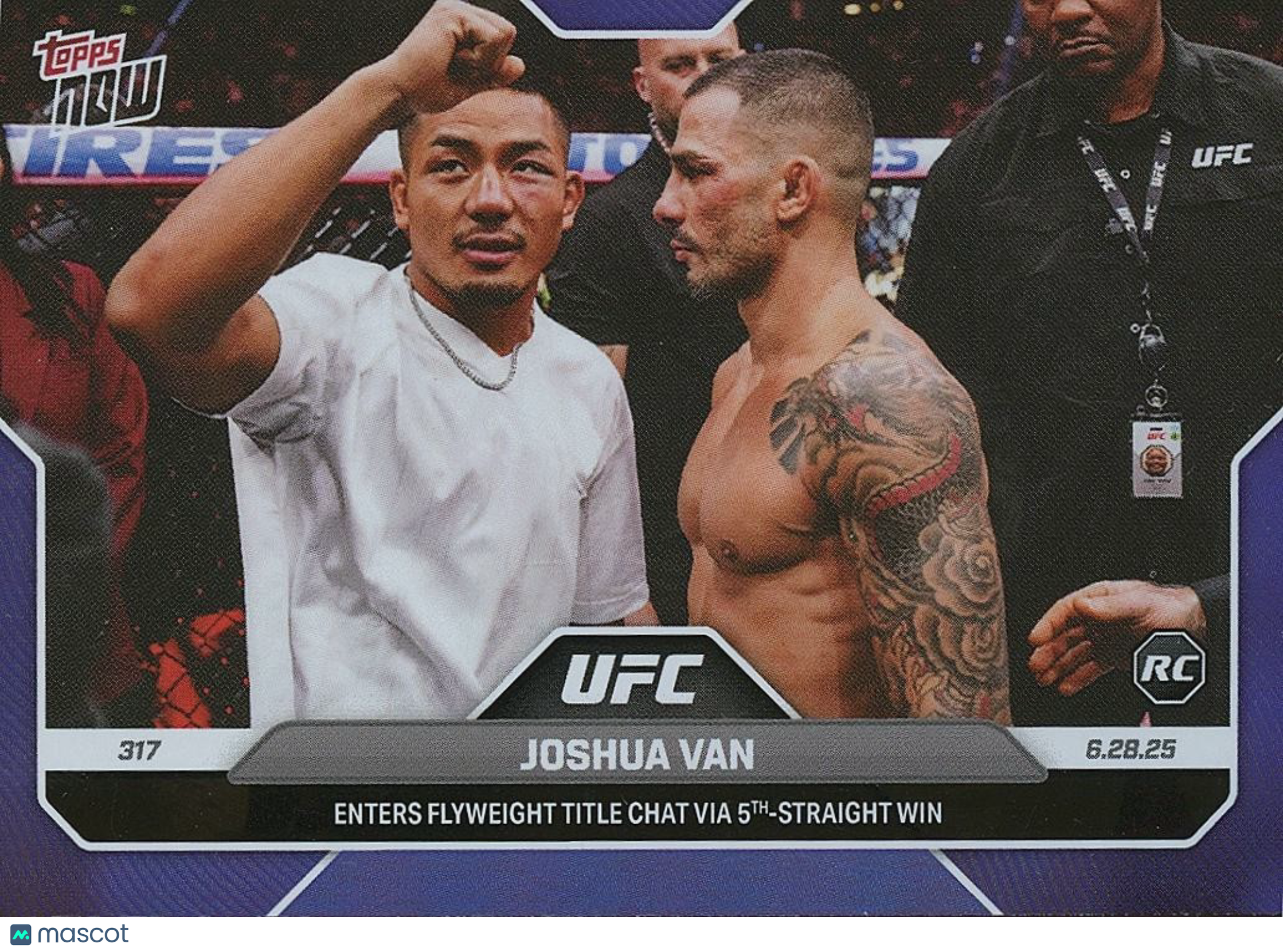 Joshua Van 2025 Topps Now UFC 317 Rookie Image Variation SSP Flyweight #20SSP RC