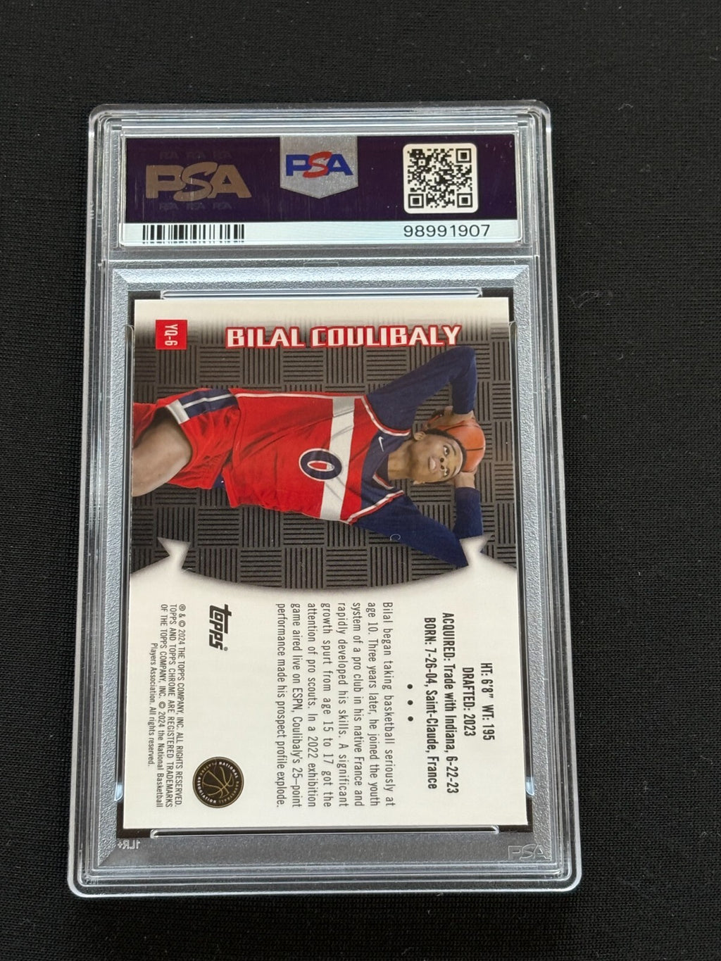 Bilal Coulibaly 2023 Topps Chrome GOLD Refractor RC Rookie Wizards 13/50 PSA 9