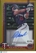 Luke Keaschall 2025 Topps Chrome Update GOLD Auto Autograph RC Rookie Twins 2/50