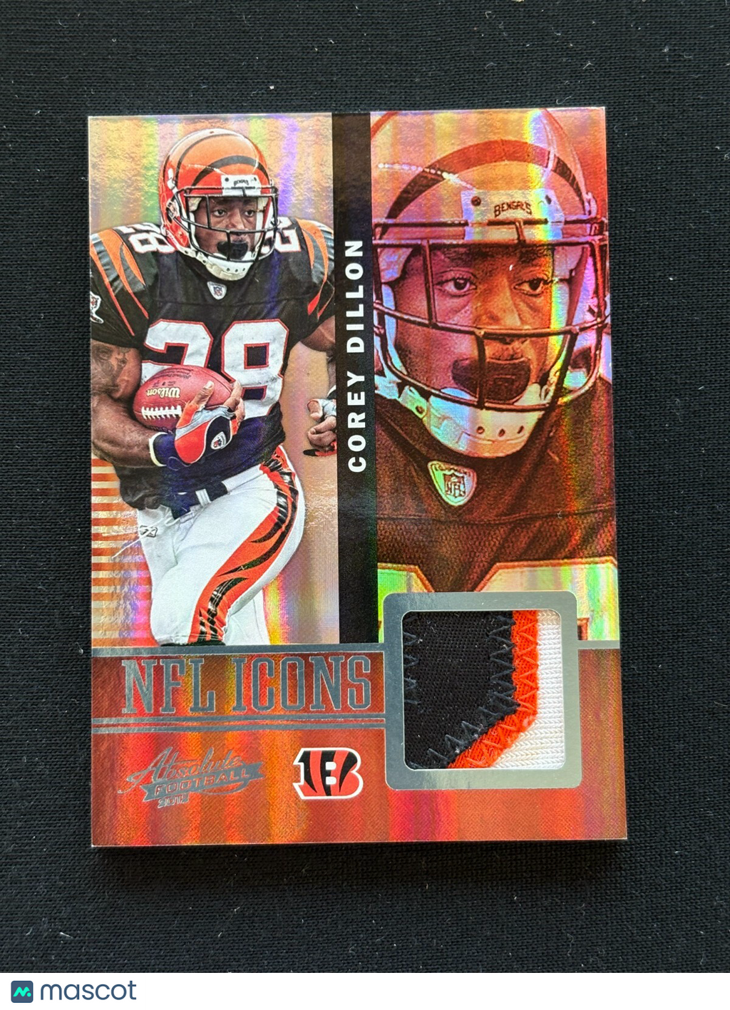 Corey Dillon 2012 Absolute NFL Icons Game Worn Patch Cincinnati Bengals 32/49