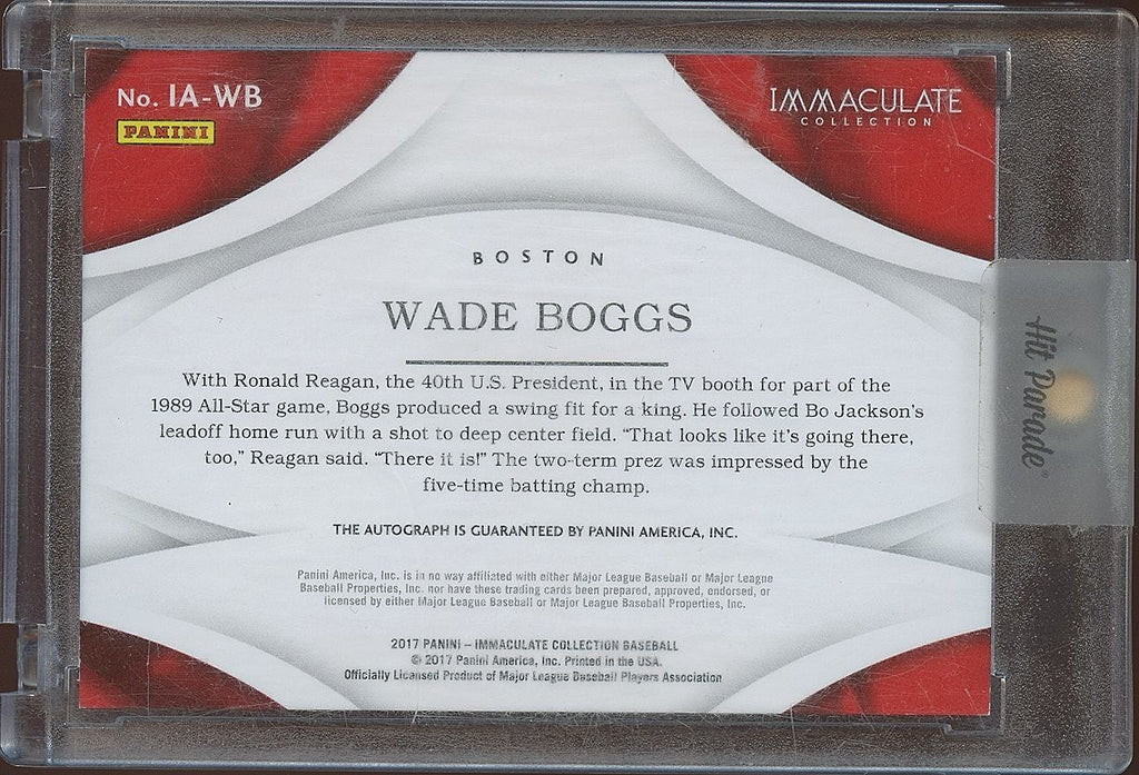 Wade Boggs 2017 Immaculate Auto Autograph Platinum Boston Red Sox 21/25