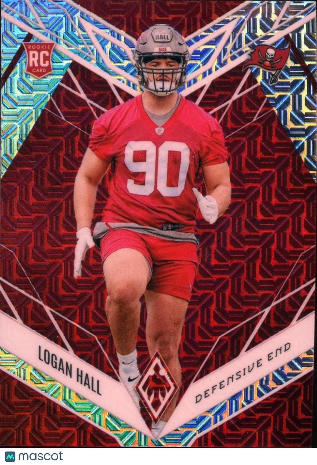 Logan Hall 2022 Phoenix Red Mojo SSP Rookie RC Tampa Bay Buccaneers 7/7 #198