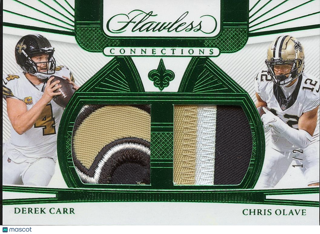 Derek Carr / Chris Olave 2024 Flawless LOGO Patch New Orleans Saints 1/2