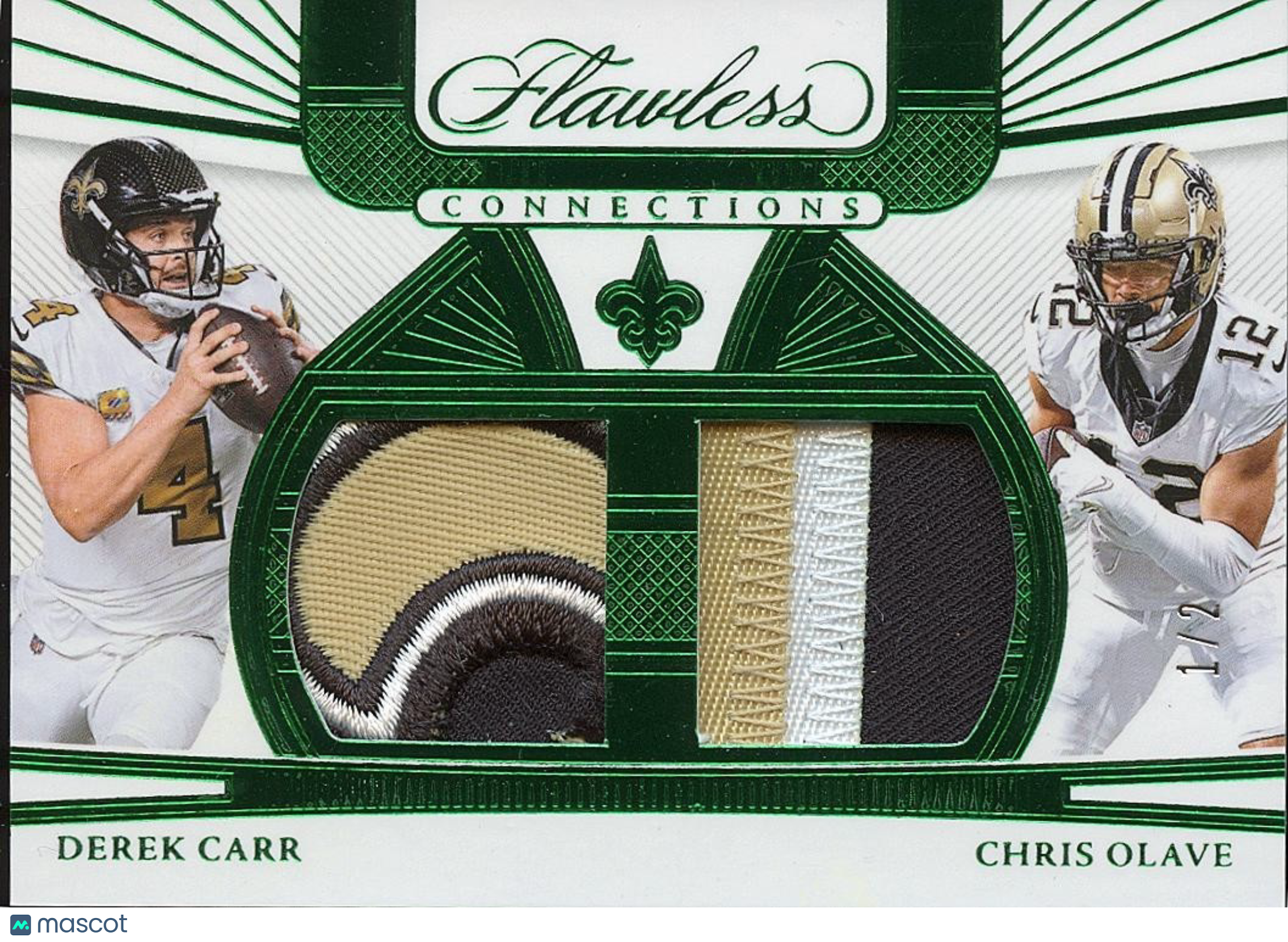 Derek Carr / Chris Olave 2024 Flawless LOGO Patch New Orleans Saints 1/2