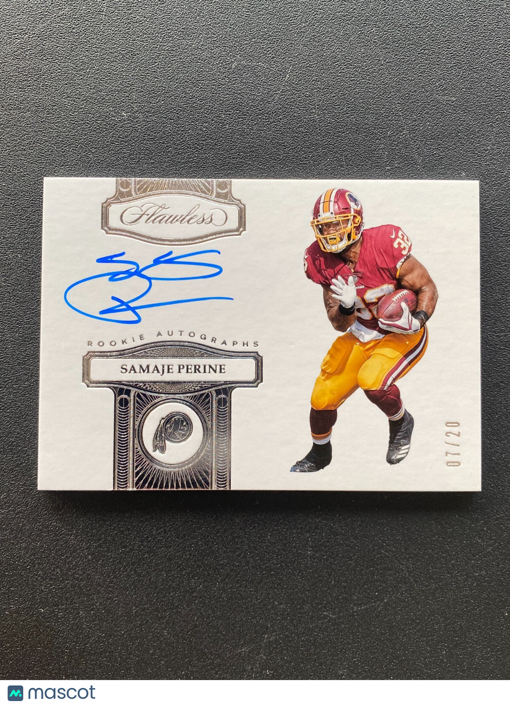 Samaje Perine 2017 Flawless On Card Auto Autograph RC Redskins OU Sooners 7/20