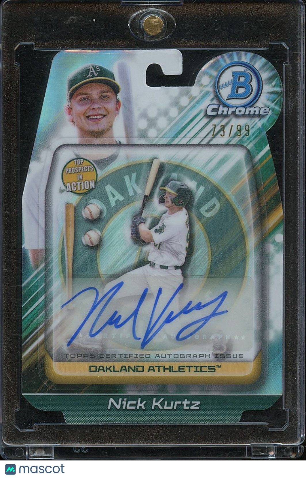 Nick Kurtz 2024 Bowman Chrome In Action Auto Autograph RC Athletics 73/99