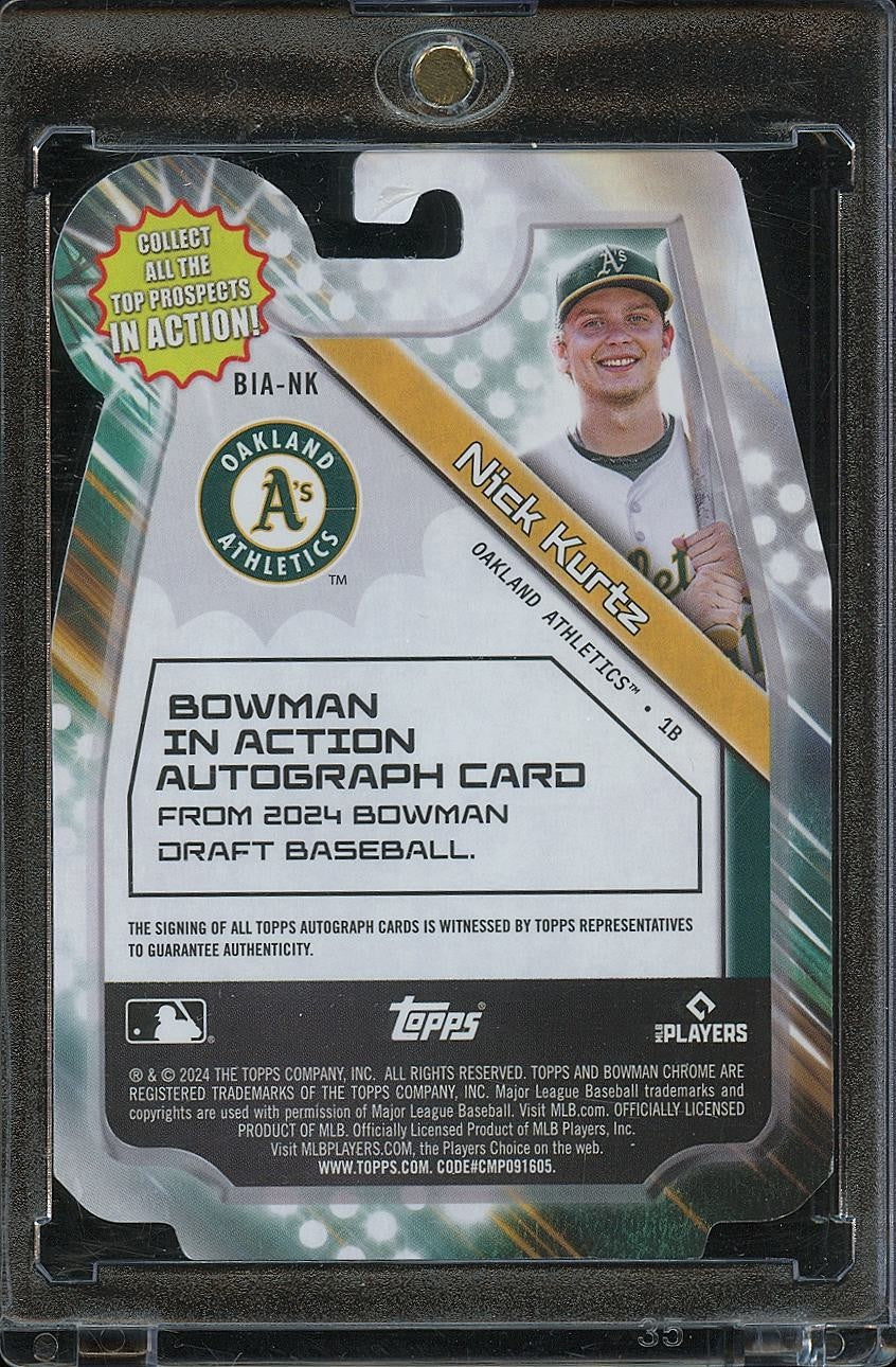 Nick Kurtz 2024 Bowman Chrome In Action Auto Autograph RC Athletics 73/99