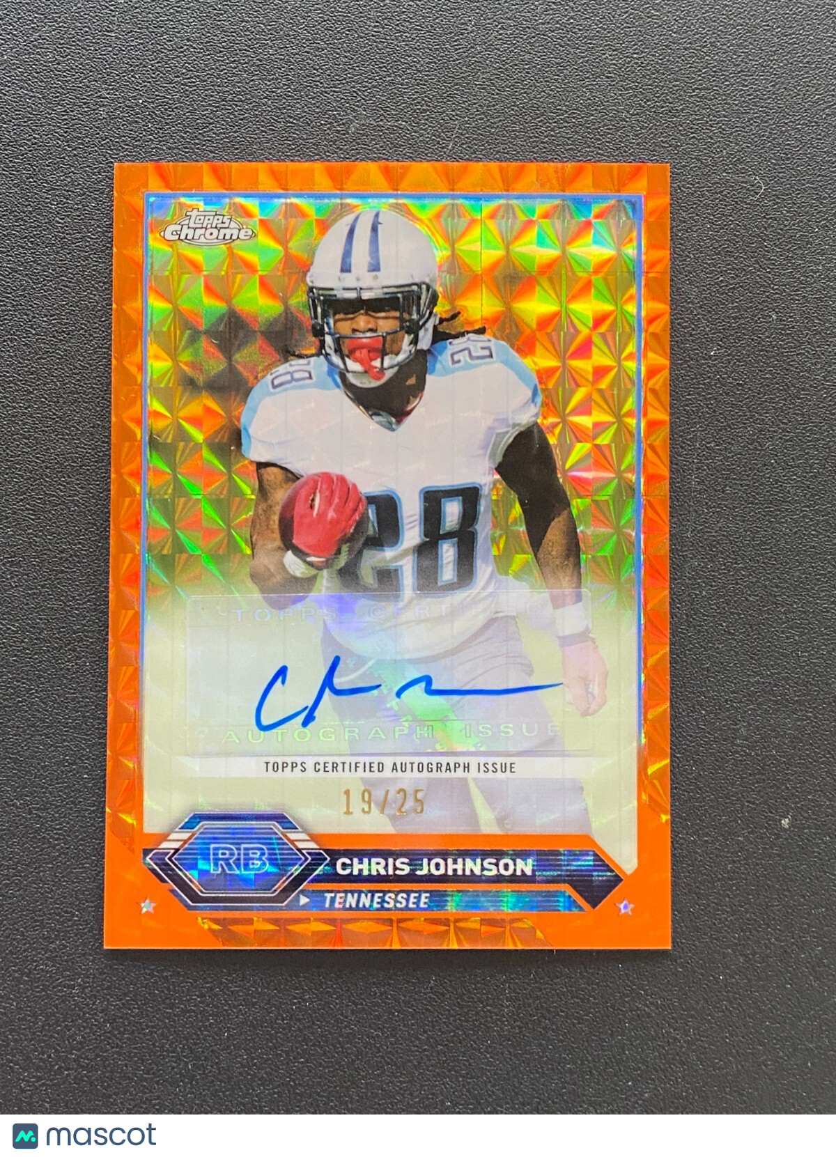 Chris Johnson 2024 Topps Chrome Orange Refractor Auto Autograph Titans 19/25