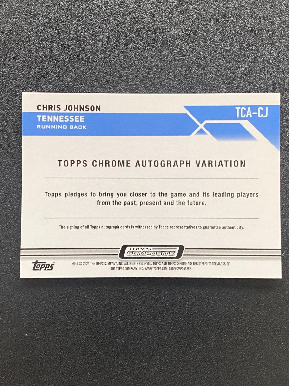 Chris Johnson 2024 Topps Chrome Orange Refractor Auto Autograph Titans 19/25