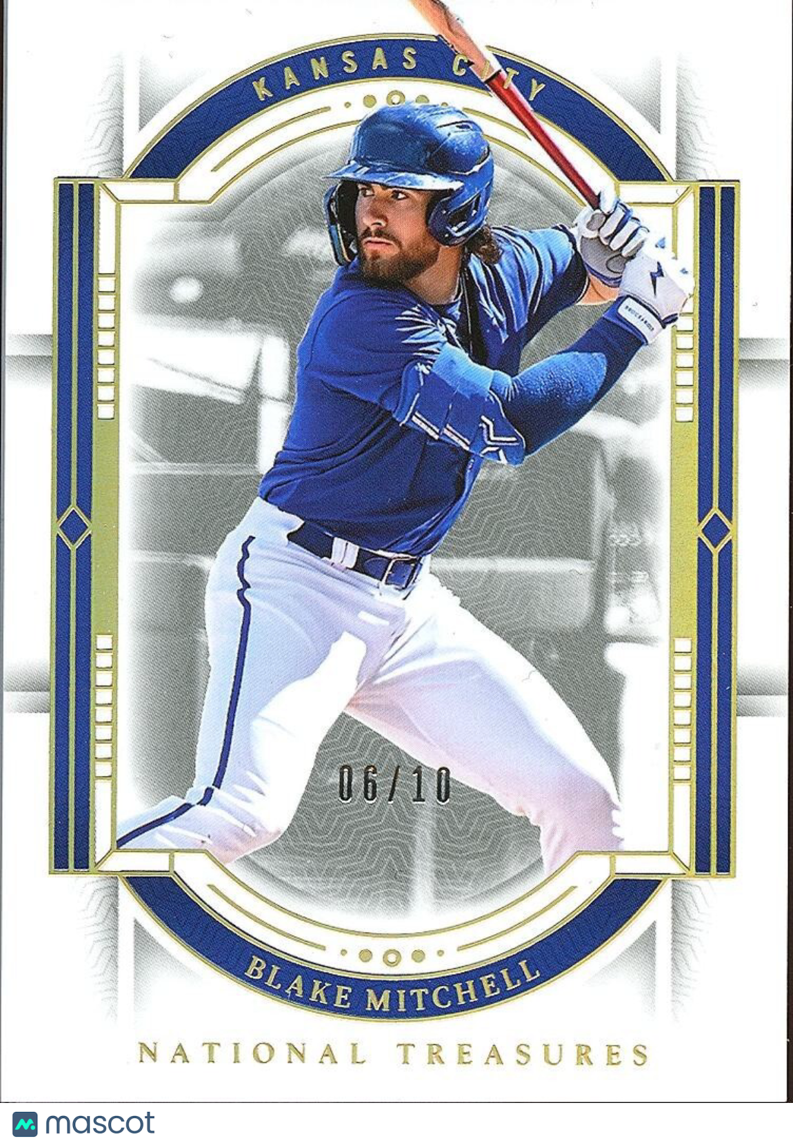 Blake Mitchell 2024 National Treasures GOLD Rookie RC Kansas City Royals 6/10