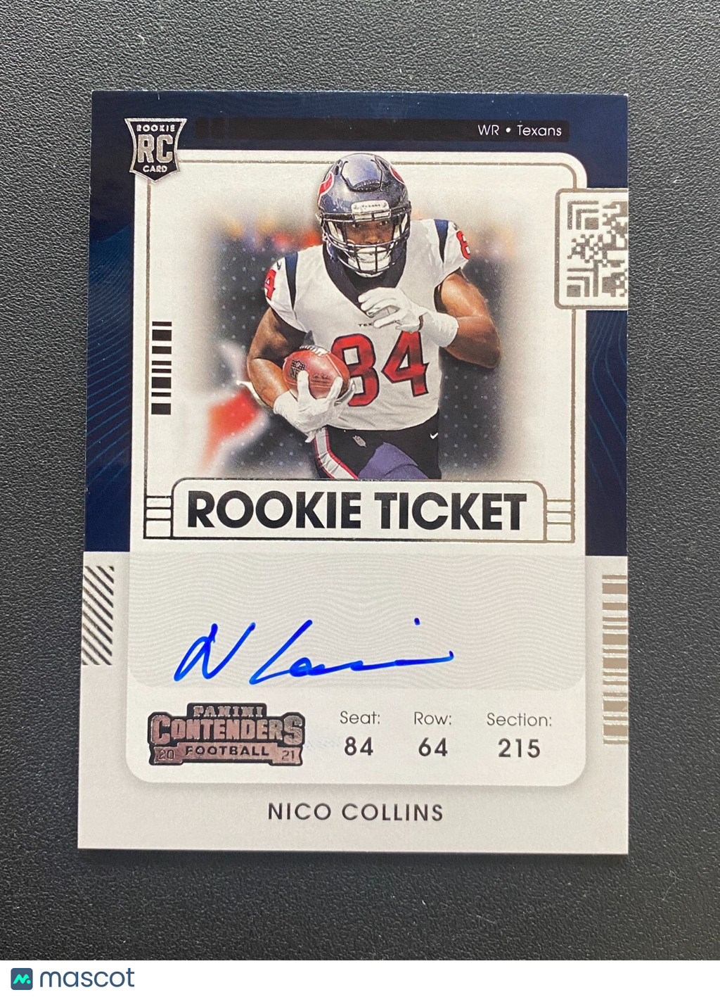 Nico Collins 2021 Contenders On Card Auto Autograph RC Houston Texans