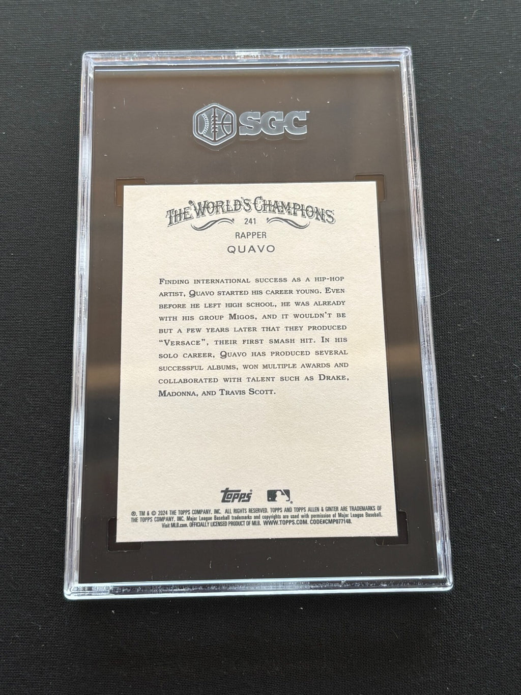 Quavo 2024 Allen & Ginter Foil Filigree Rookie RC Migos Rapper #241 SGC 10