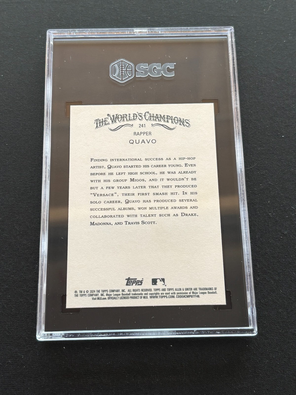 Quavo 2024 Allen & Ginter Foil Filigree Rookie RC Migos Rapper #241 SGC 10
