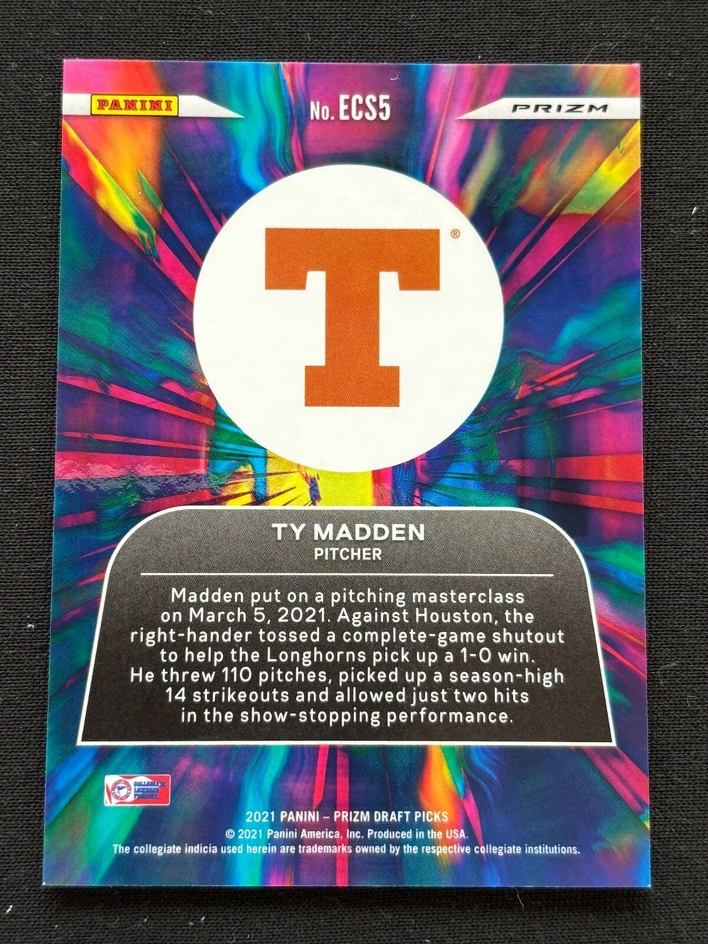 Ty Madden 2021 Prizm Draft Electric Stars CASE HIT SSP RC Rookie Texas Longhorns