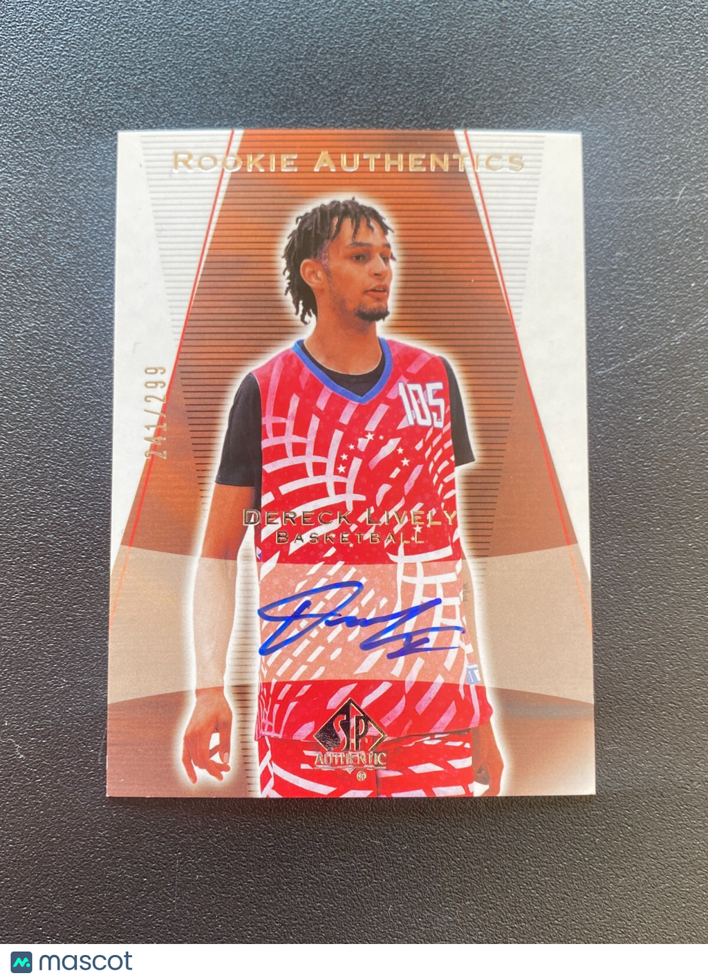 Dereck Lively 2024 SP Authentic On Card Auto Autograph RC Mavericks 241/299
