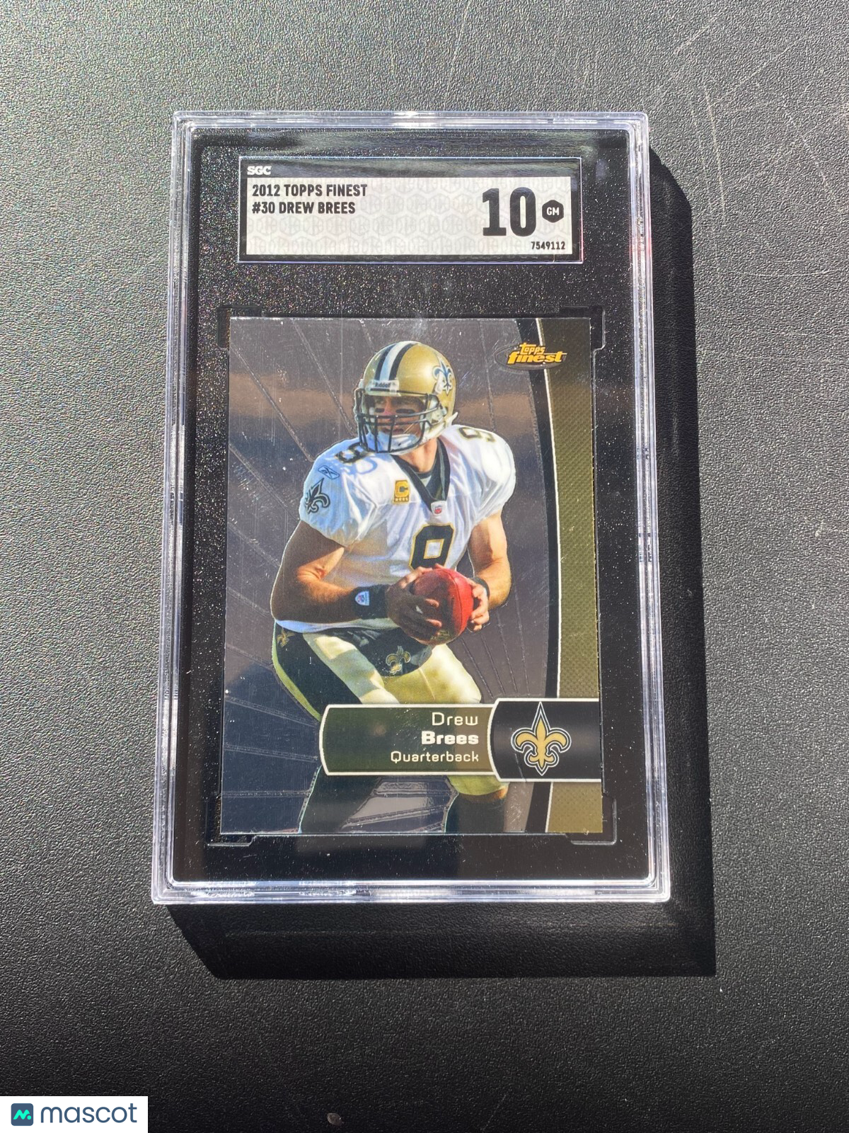 Drew Brees 2012 Topps Finest Card New Orleans Saints #30 SGC 10
