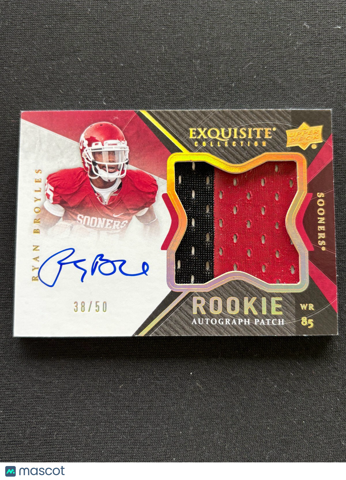Ryan Broyles 2012 Upper Deck Exquisite Auto Autograph Patch RC OU Sooners 38/50
