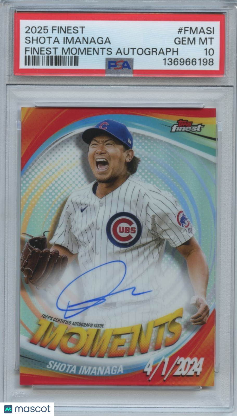 Shota Imanaga 2025 Finest Moments Auto Autograph Chicago Cubs PSA 10