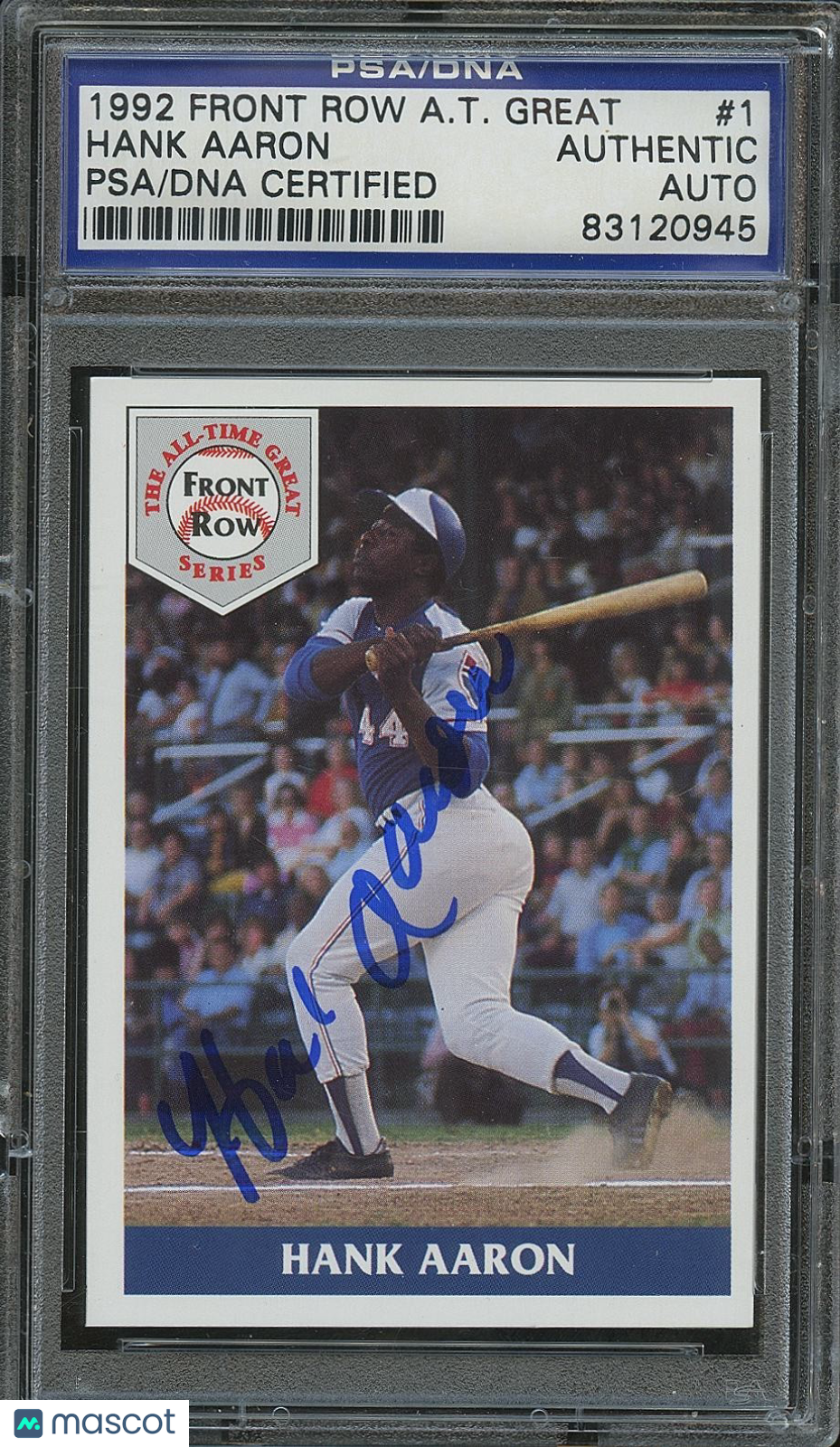 Hank Aaron 1992 Front Row Auto Autograph Milwaukee Braves PSA DNA Authentic