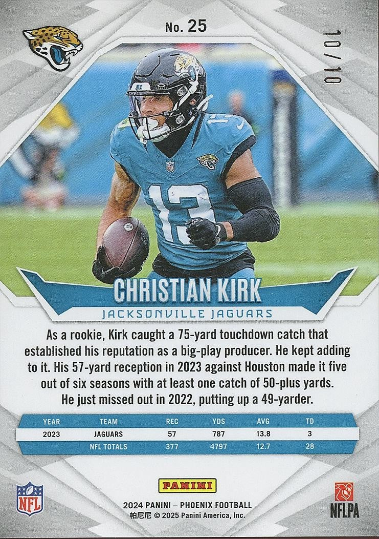 Christian Kirk 2024 Phoenix GOLD Prizm SSP Jacksonville Jaguars 10/10