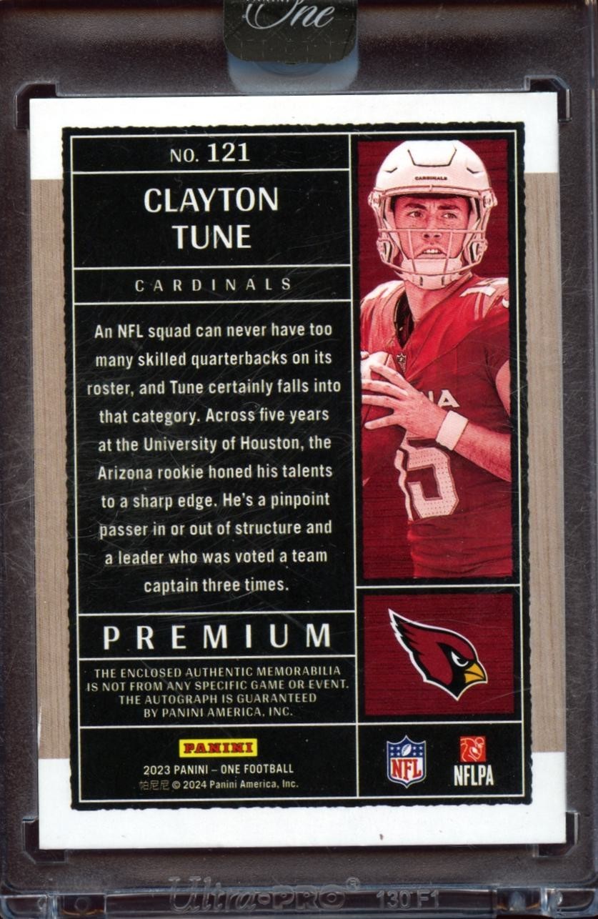 Clayton Tune 2023 Panini One Auto Autograph Nike Swoosh Patch RC Cardinals 1/5