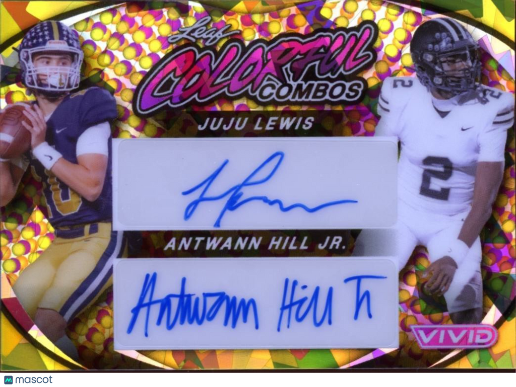Juju Lewis / Antwann Hill Jr. 2024 Leaf Vivid Auto Autograph JERSEY NUMBER 2/10