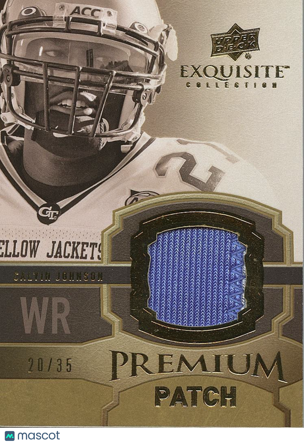 Calvin Johnson 2010 Upper Deck Exquisite Game Worn Patch Detroit Lions 20/35