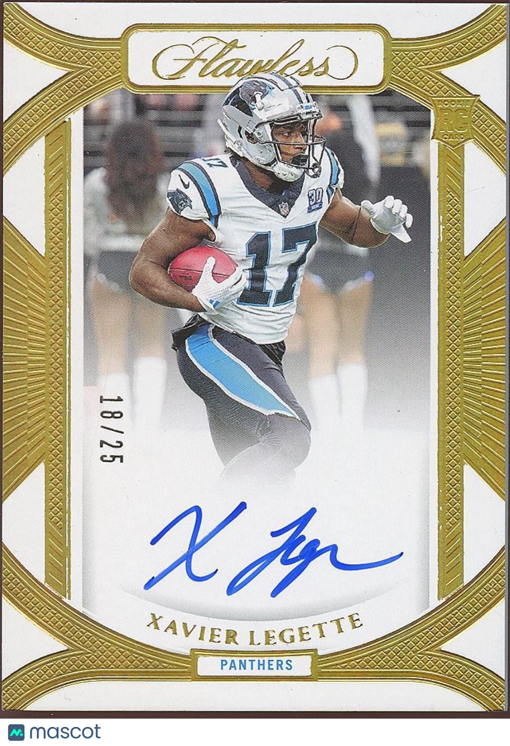 Xavier Legette 2024 Flawless GOLD Auto Autograph RC Carolina Panthers 18/25