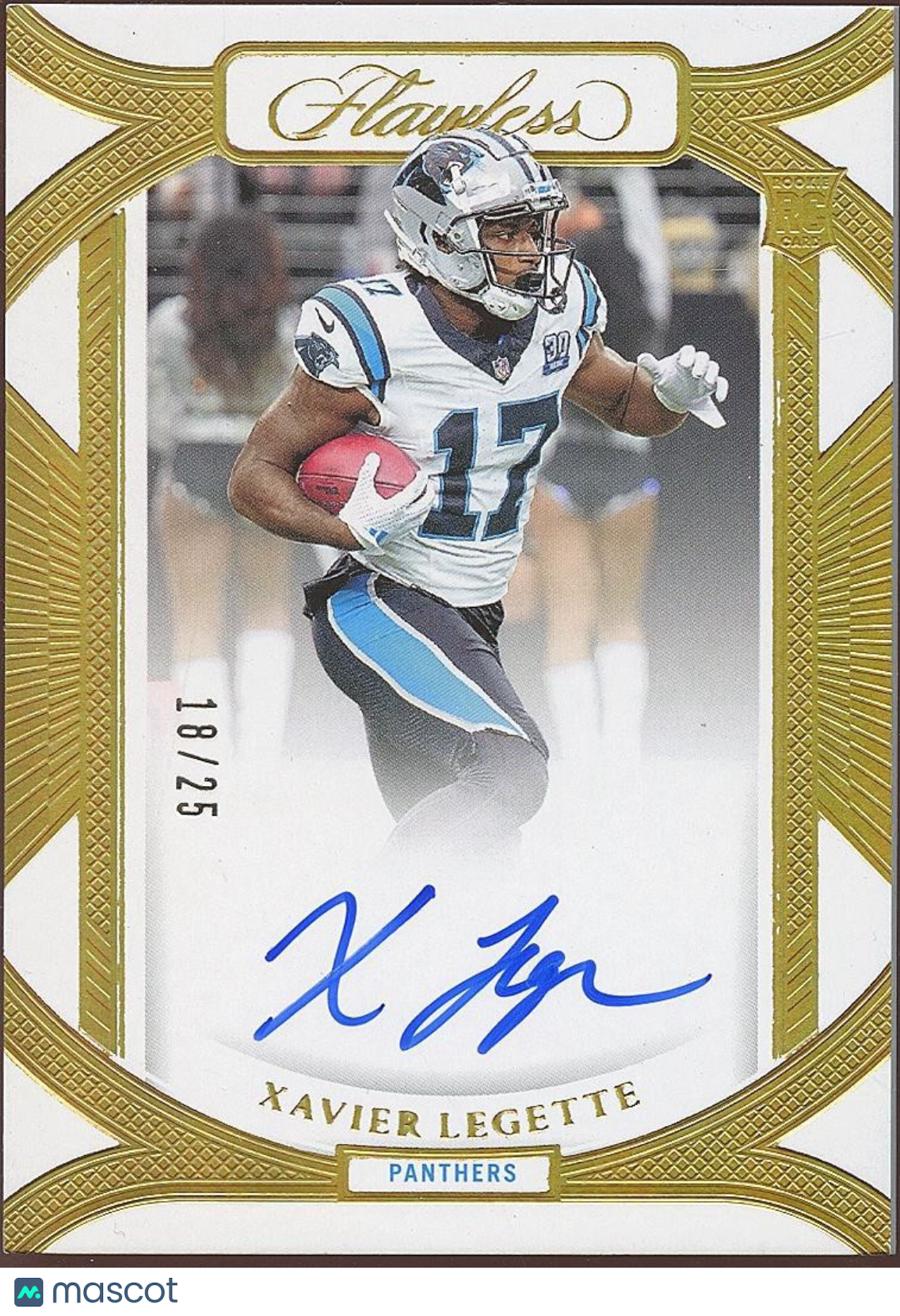 Xavier Legette 2024 Flawless GOLD Auto Autograph RC Carolina Panthers 18/25