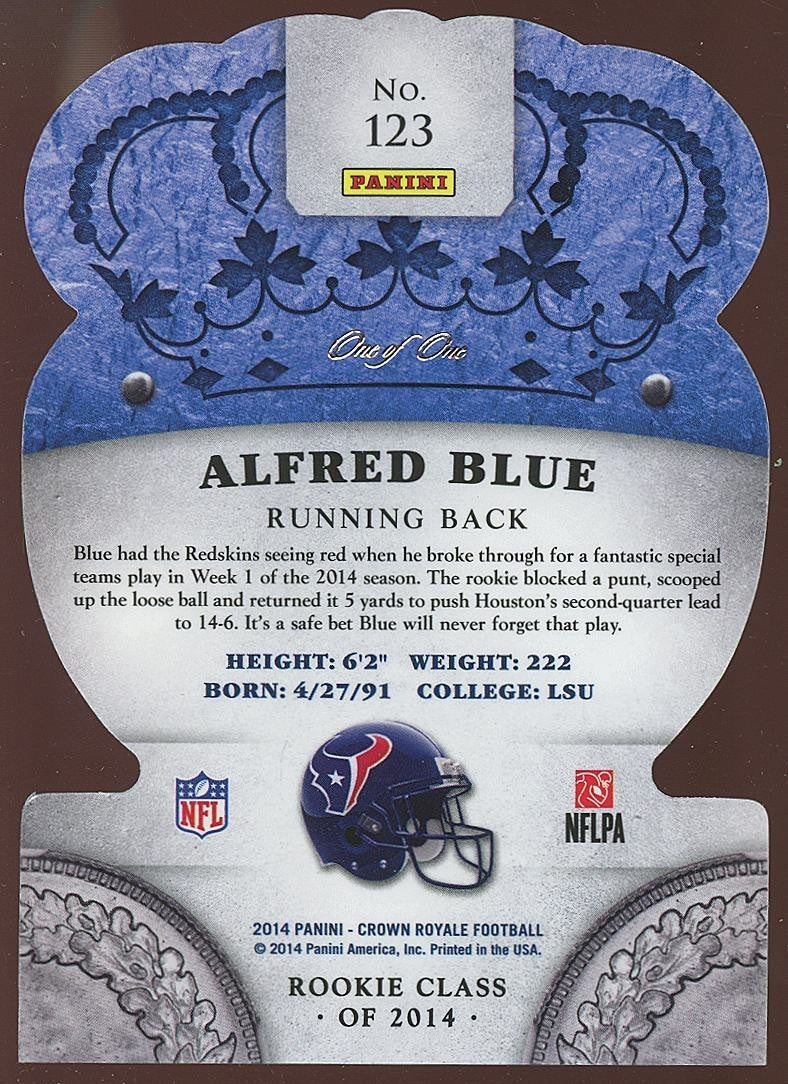 Alfred Blue 2014 Crown Royale Black Rookie RC Houston Texans 1/1 One Of One