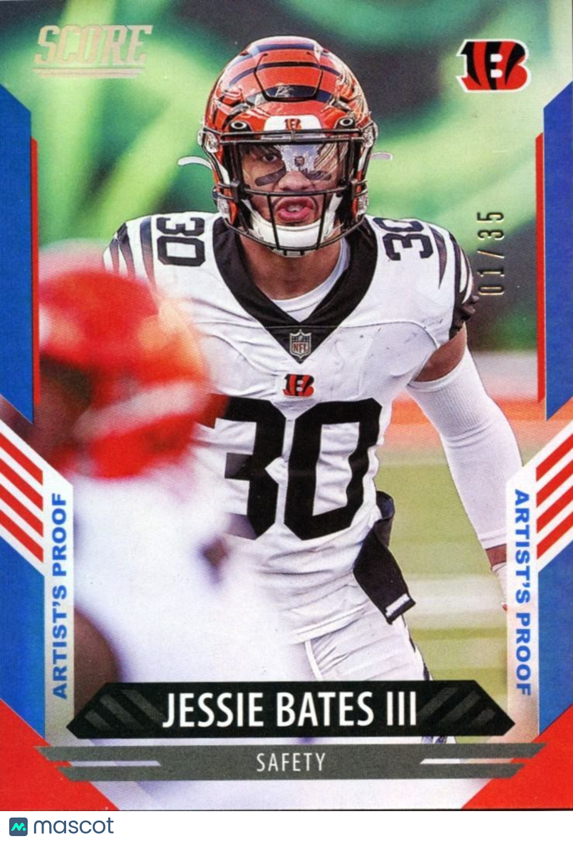 Jessie Bates III 2021 Score Artist's Proof Blue SSP Cincinnati Bengals 1/35