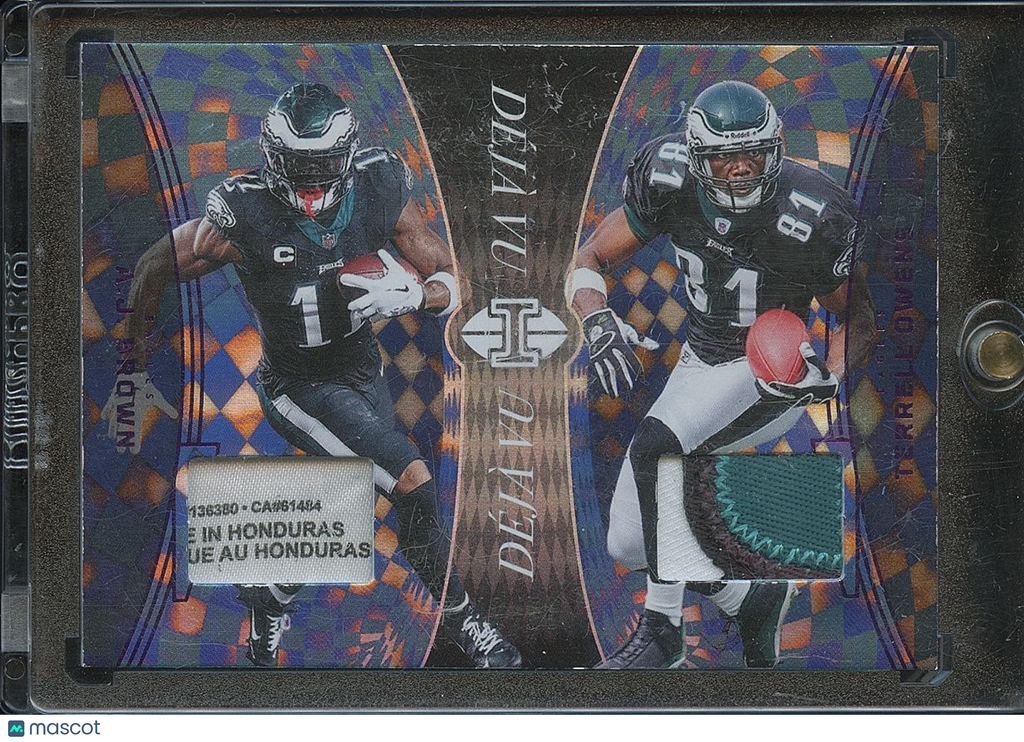AJ Brown / Terrell Owens 2024 Illusions Deja Vu Laundry Tag Patch Eagles 42/50