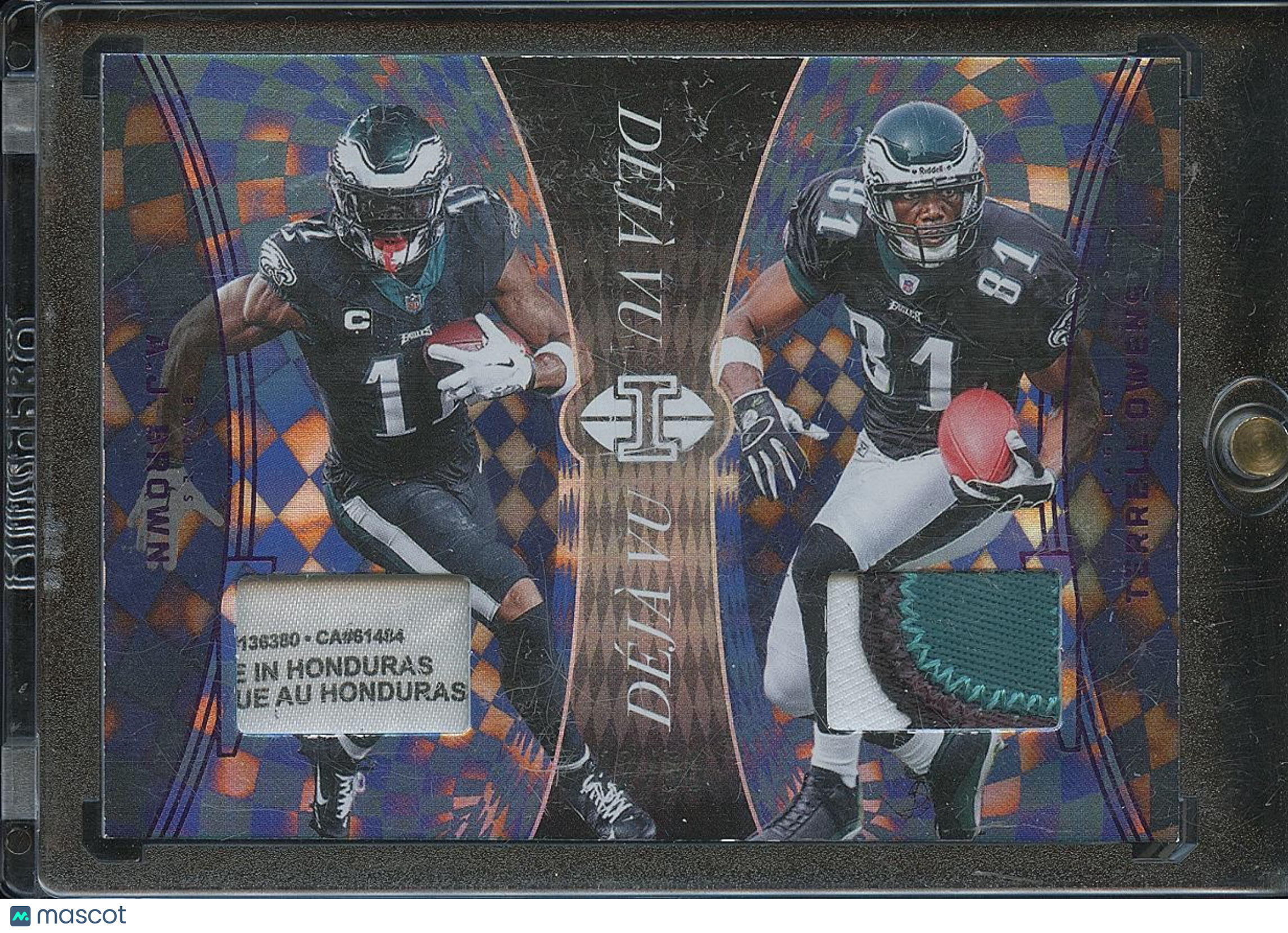 AJ Brown / Terrell Owens 2024 Illusions Deja Vu Laundry Tag Patch Eagles 42/50