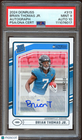 Brian Thomas Jr. 2024 Donruss Rated Rookie Auto Autograph Jaguars 72/199 PSA 9