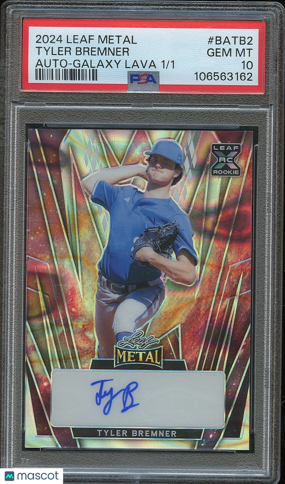 Tyler Bremner 2024 Leaf Metal Auto Autogaph RC Los Angeles Angels 1/1 PSA 10