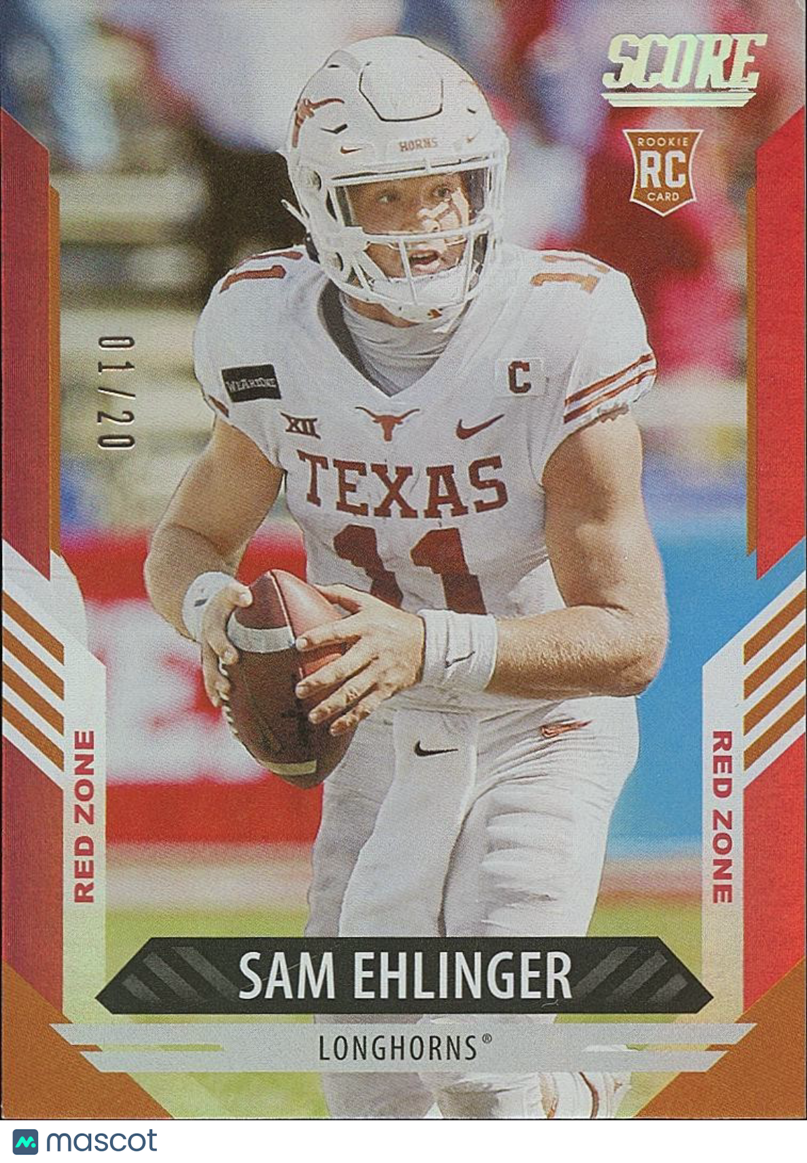 Sam Ehlinger 2021 Score Red Zone SSP Rookie RC Texas Longhorns 1/20 #362