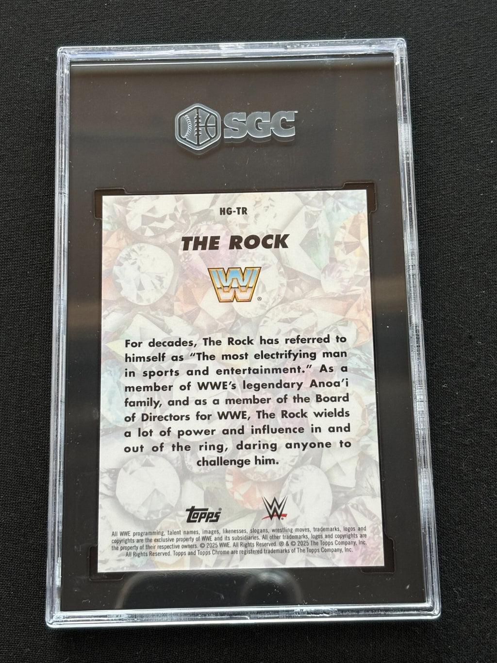 The Rock 2025 Topps Chrome Hidden Gems SSP CASE HIT WWE Wrestling SGC 10