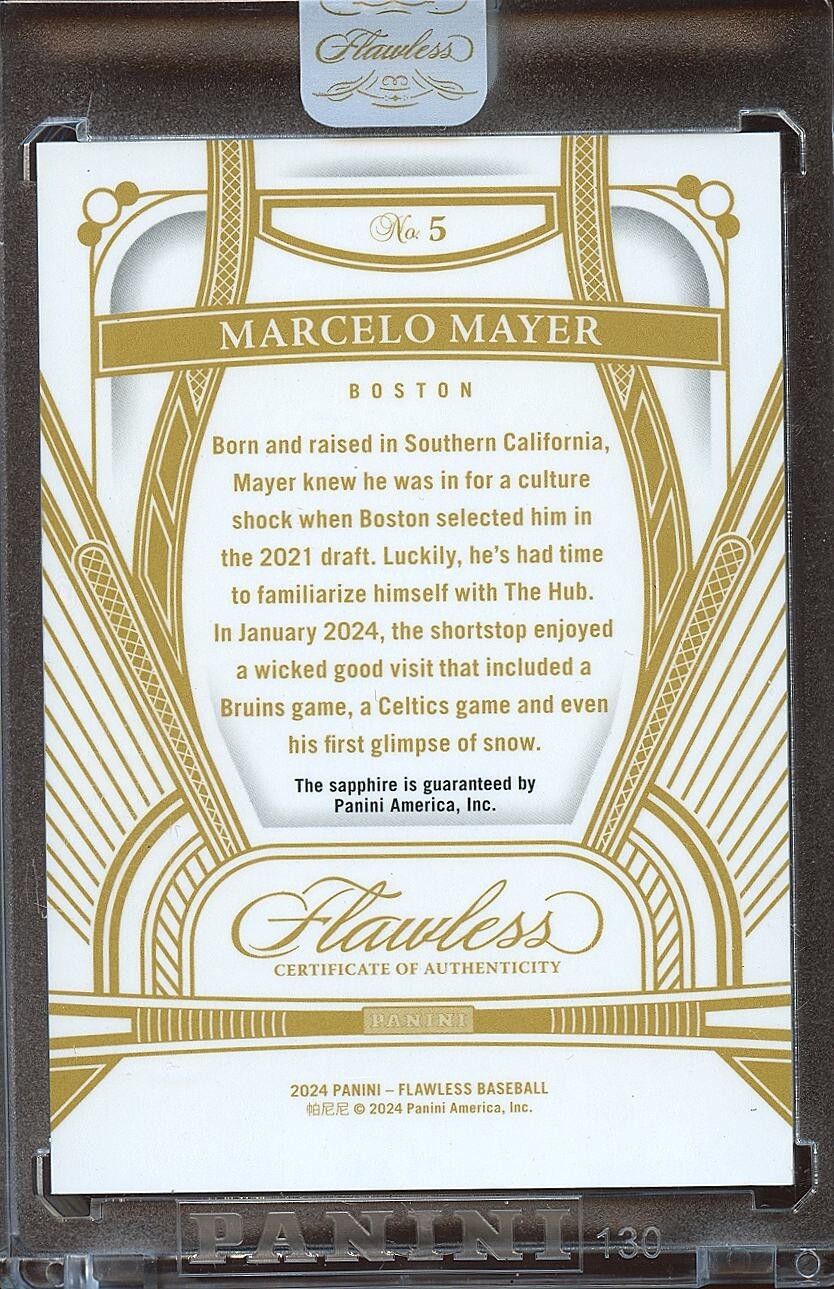 Marcelo Mayer 2024 Flawless Sapphire Gem Rookie RC Boston Red Sox 9/15