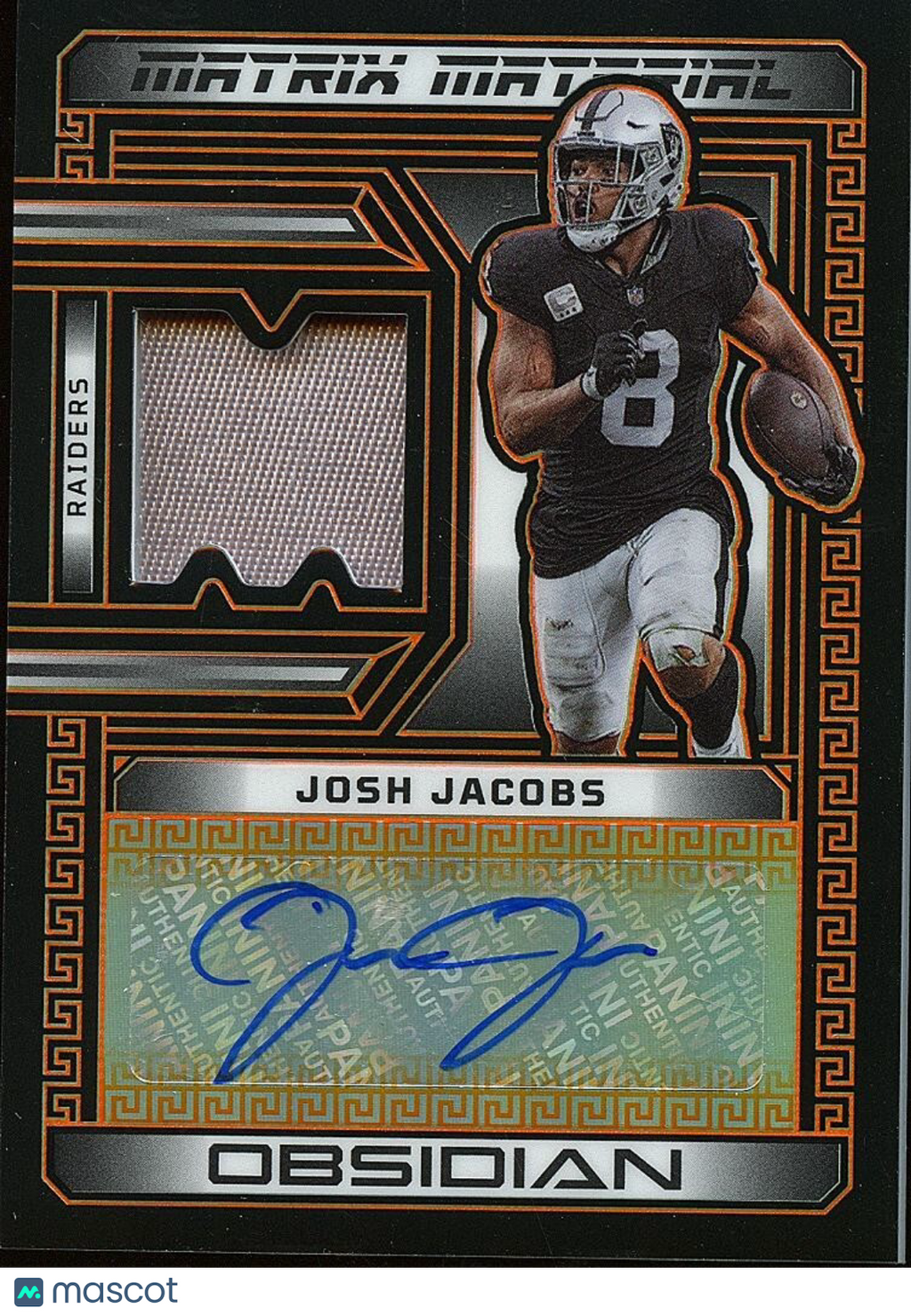 Josh Jacobs 2023 Obsidian Auto Autograph Jersey Patch Oakland Raiders 15/49