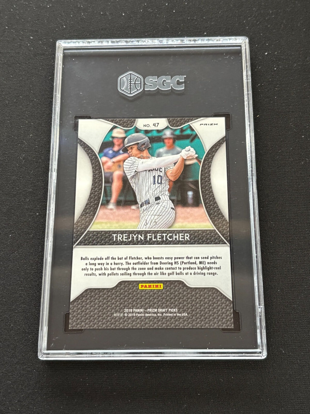 Trejyn Fletcher 2019 Prizm Draft Gold Vinyl Rookie RC STL Cardinals 3/5 SGC 8