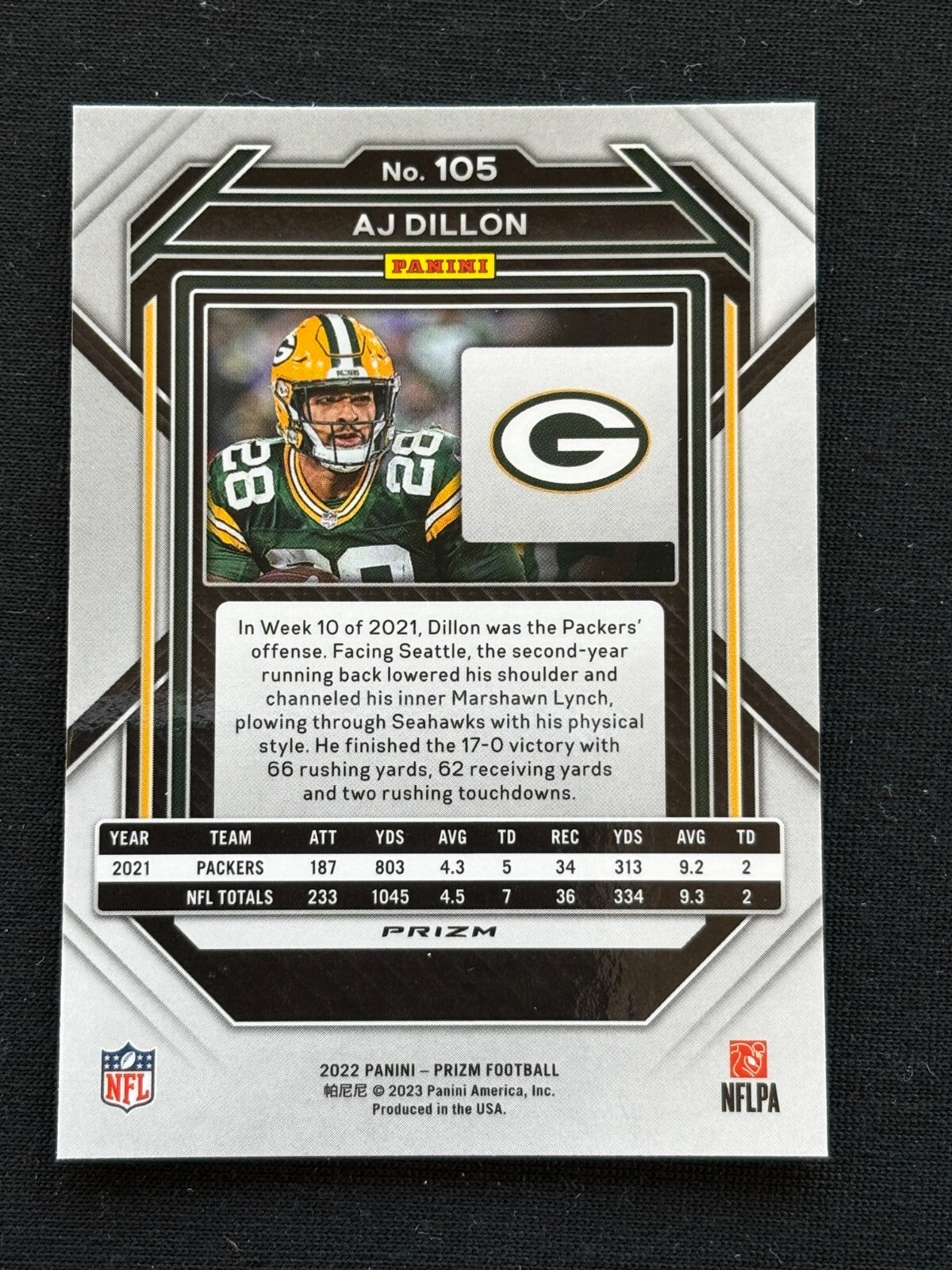 AJ Dillon 2022 Prizm Retail RED Prizm SSP Shortprint Green Bay Packers
