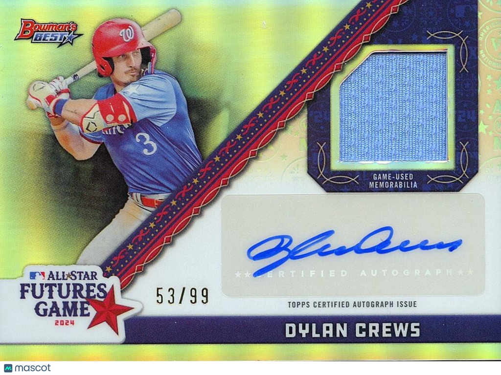 Dylan Crews 2024 Bowman's Best Auto Autograph Jersey Patch RC Nationals 53/99