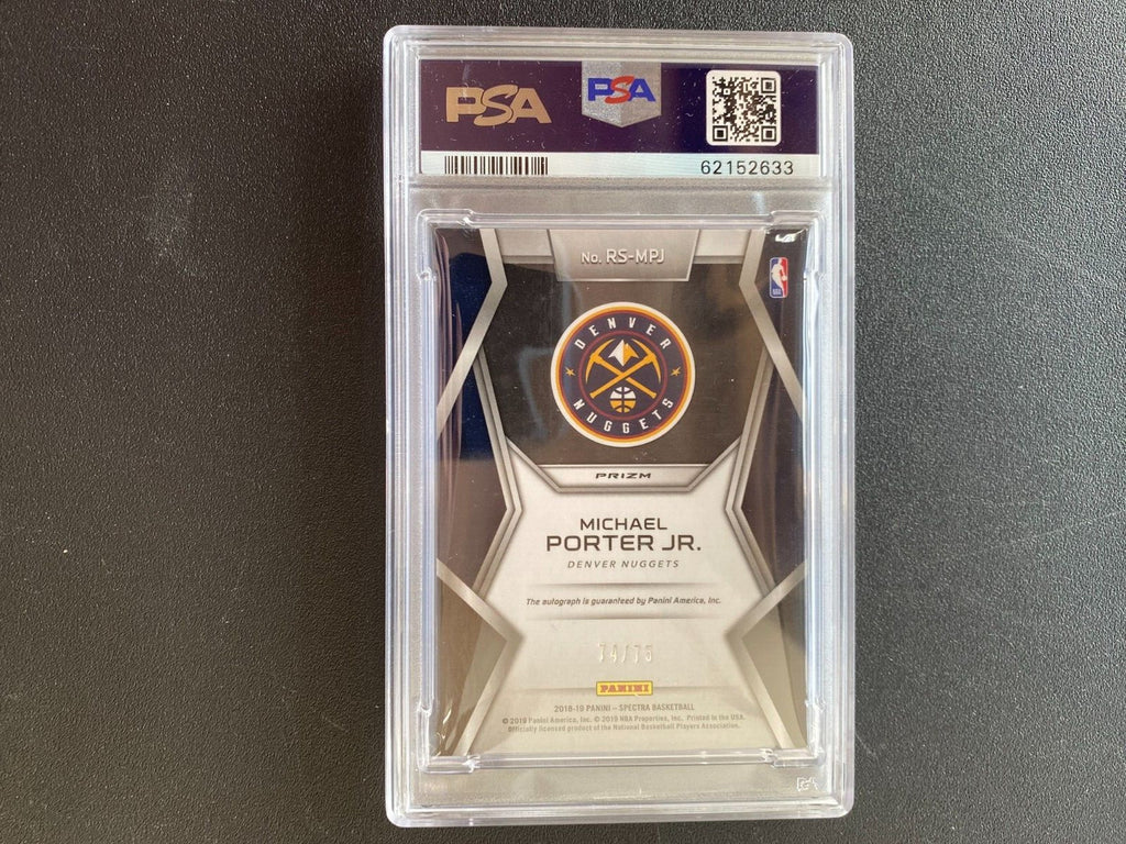 Michael Porter Jr. 2018-19 Spectra Auto Autograph RC Denver Nuggets 74/75 PSA 8