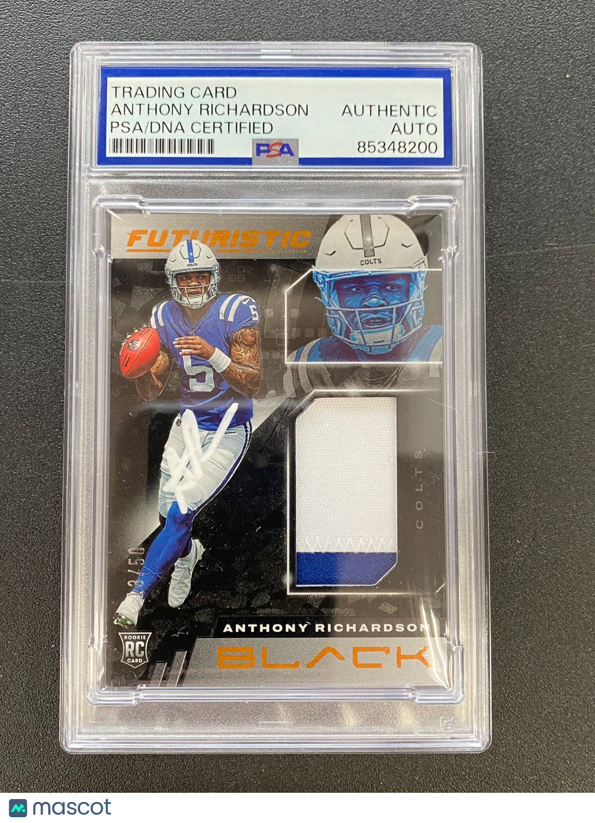 Anthony Richardson 2023 Black Auto Autograph 2 CLR Patch RC Colts 13/50 PSA DNA